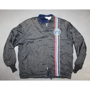 Vintage Beretta USA Firearms Gun Black Racing Fleece Lined Jacket Large